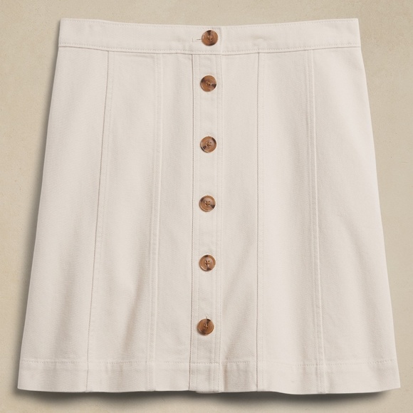 Banana Republic BUTTON-FRONT TWILL MINI SKIRT NWT - Picture 4 of 6